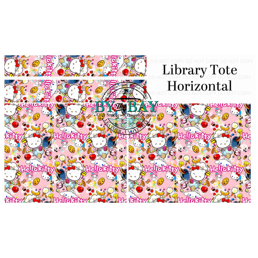 Chef Kitty Horizontal Library Tote