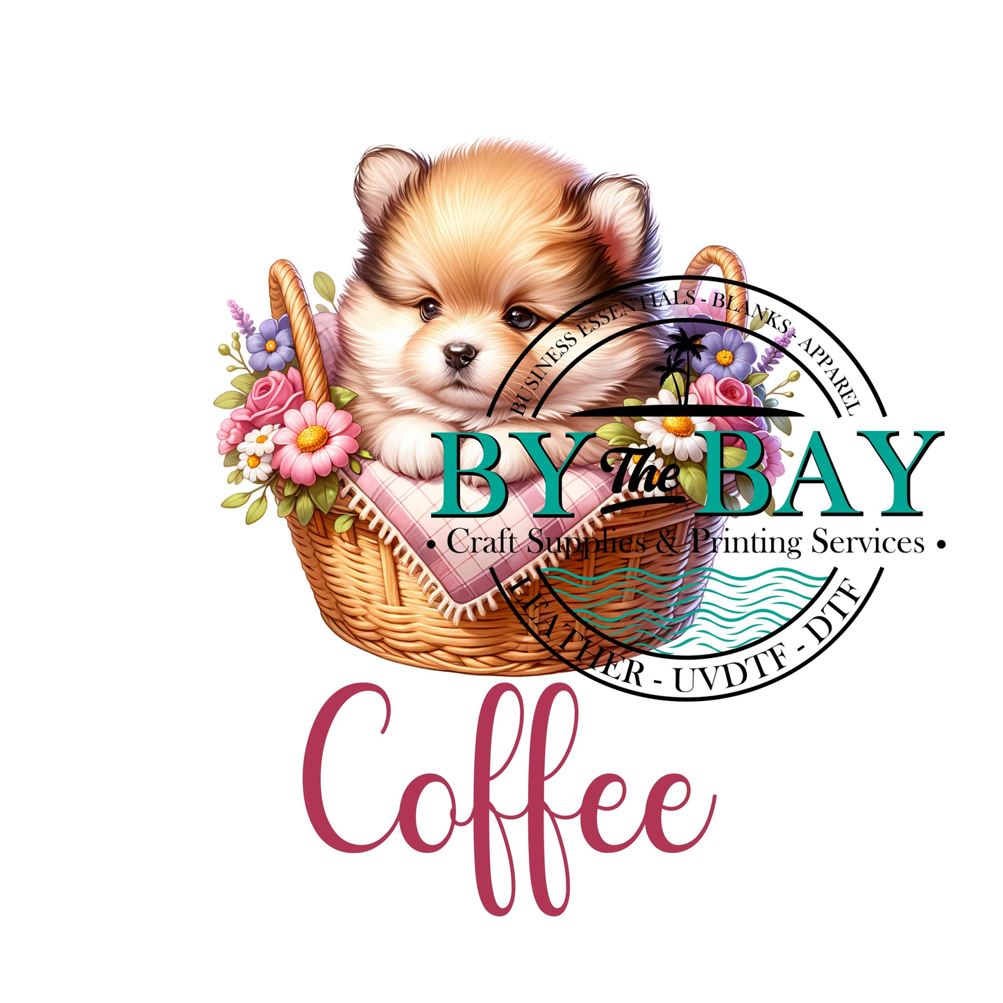 Cute Puppy Pink Tea/Coffee/Sugar uv decal