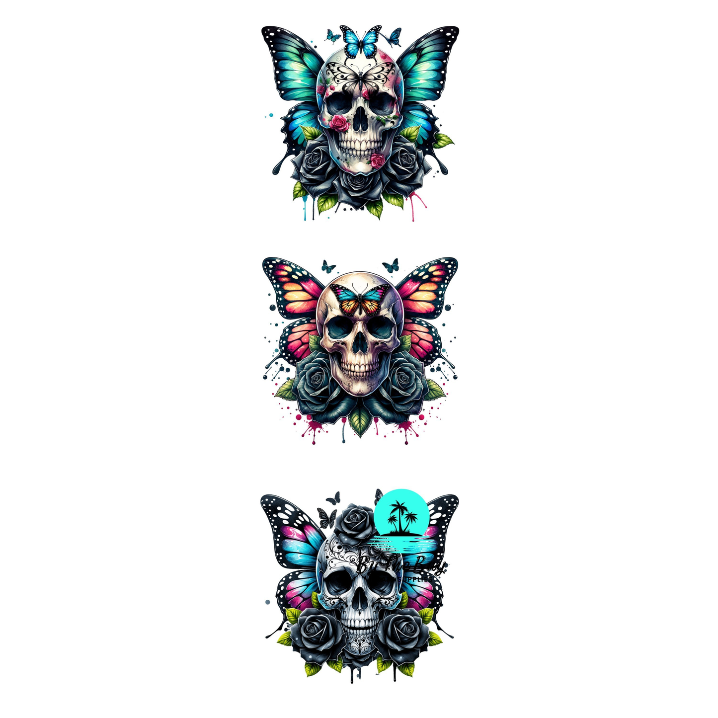 Butterfly skull Bookmark Decal