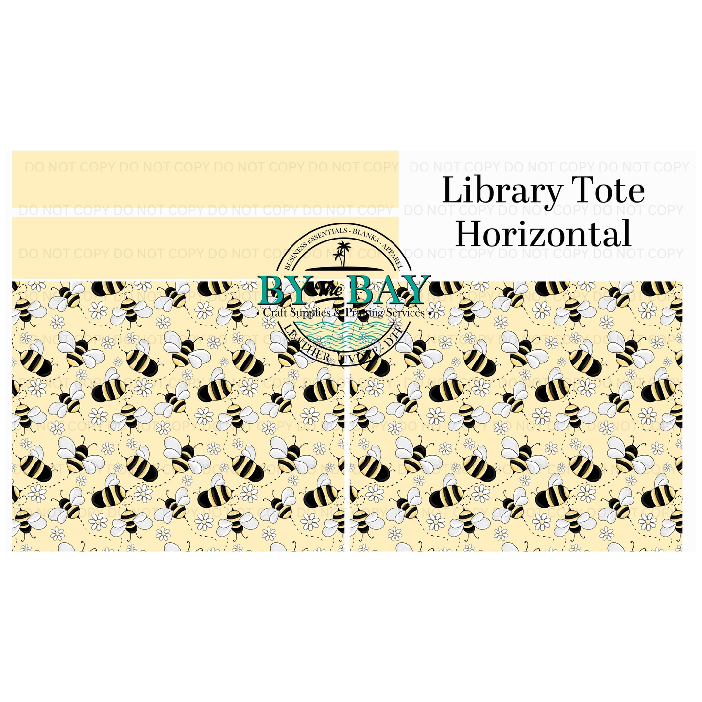 Bees Horizontal Library Tote