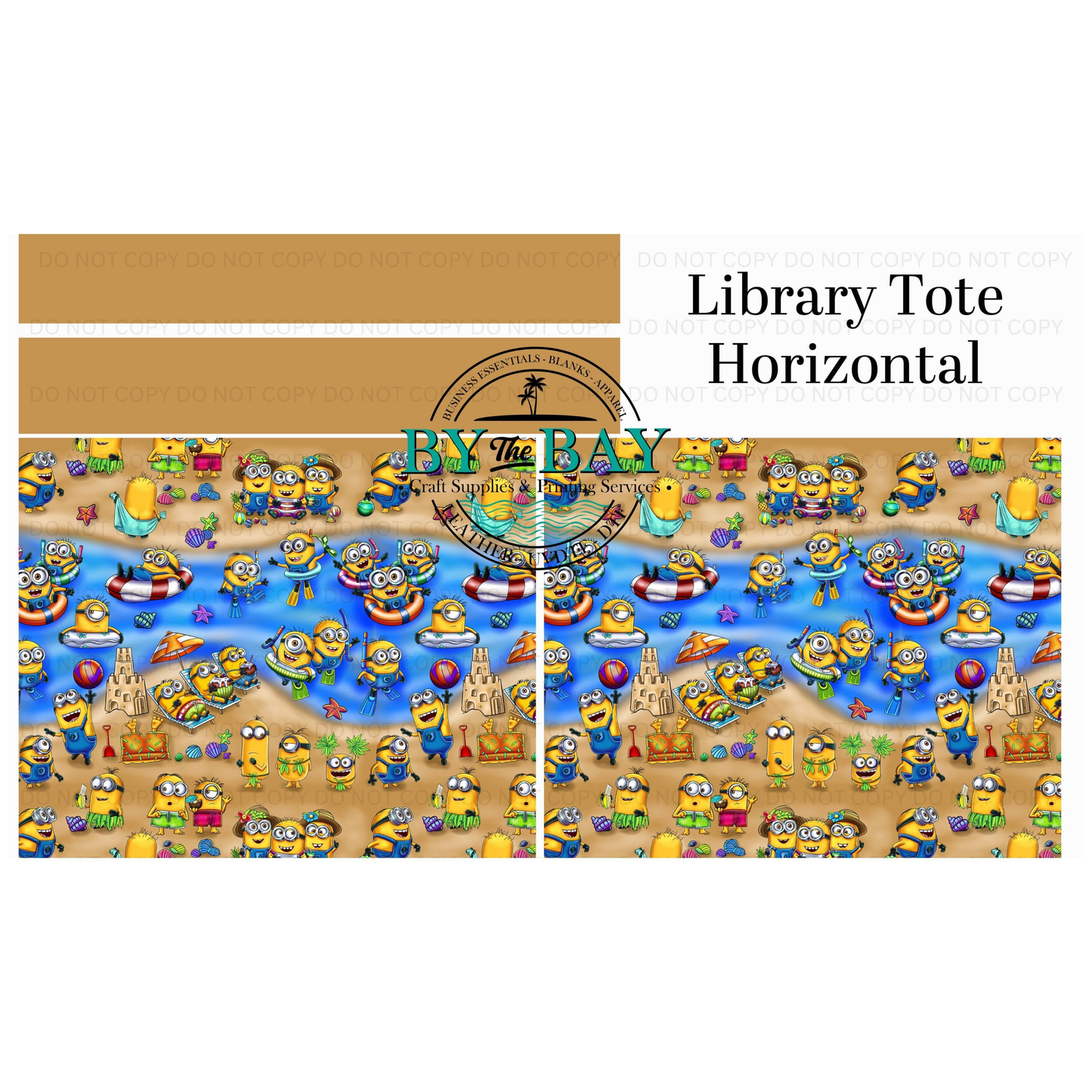 Yellow Guys Horizontal Library Tote