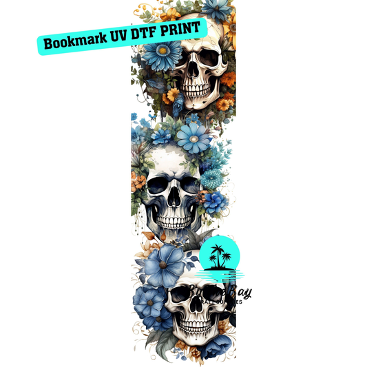 Blue Skulls Bookmark Decal