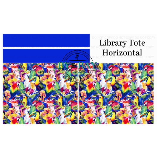 Parrots Horizontal Library Tote