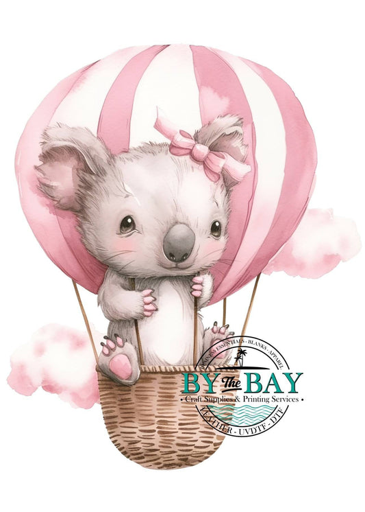 Koala in balloon Pink