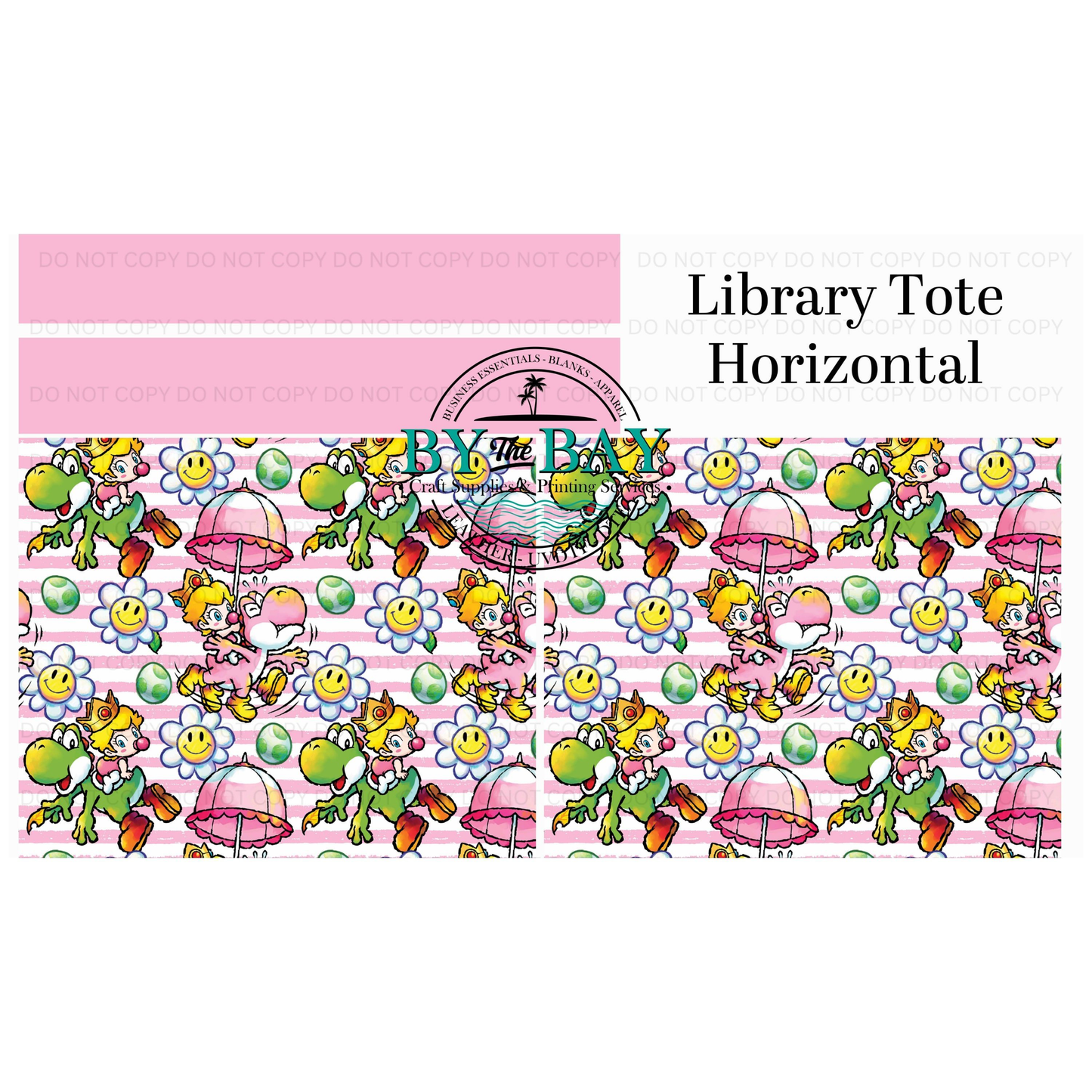 Peach Horizontal Library Tote