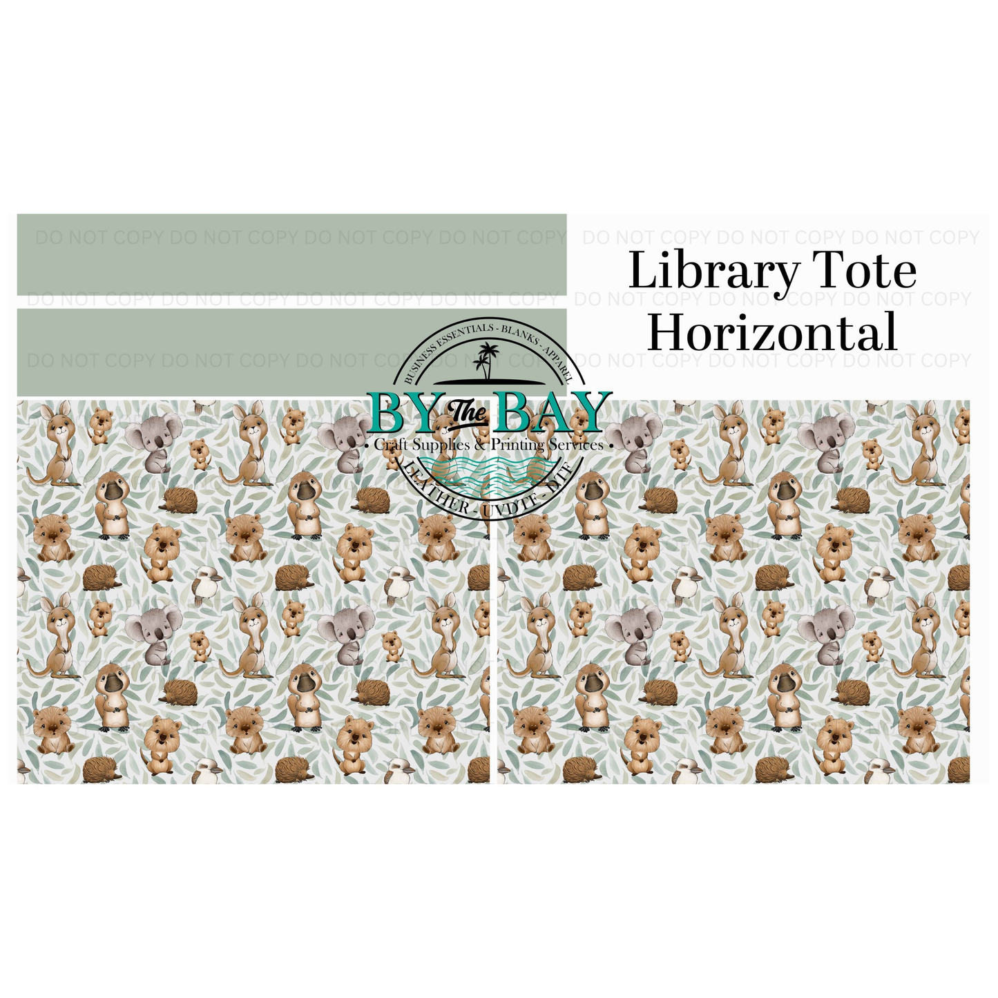 Aussie Animal Mashup Horizontal Library Tote