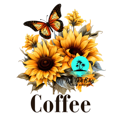 Sunflower Butterfly Tea/Coffee/Sugar jar decal