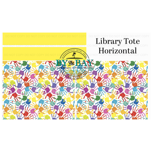 Hands Horizontal Library Tote