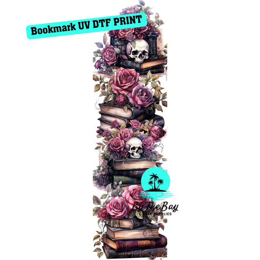 Skull Books Bookmark Decal