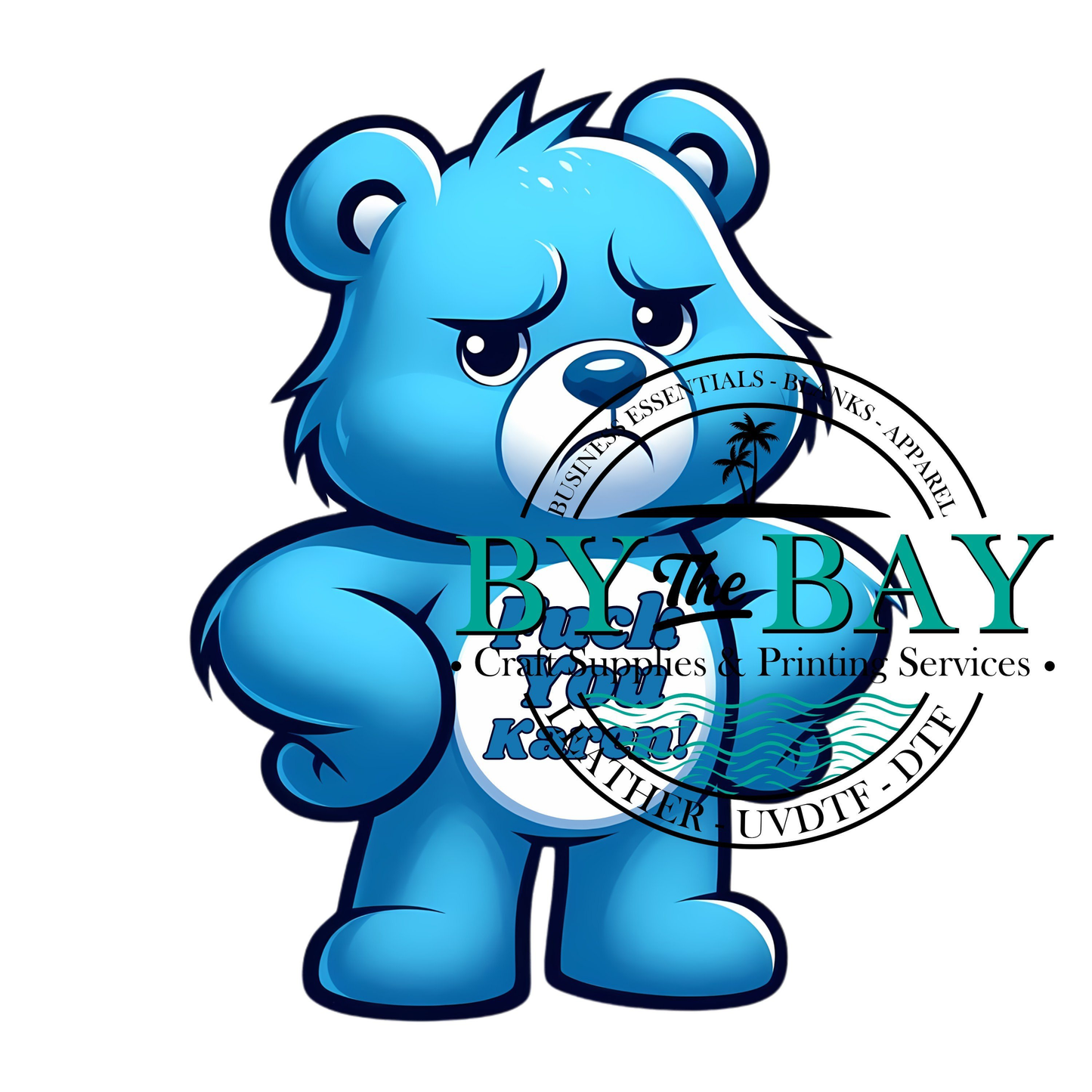 Blue FU Bear Decal