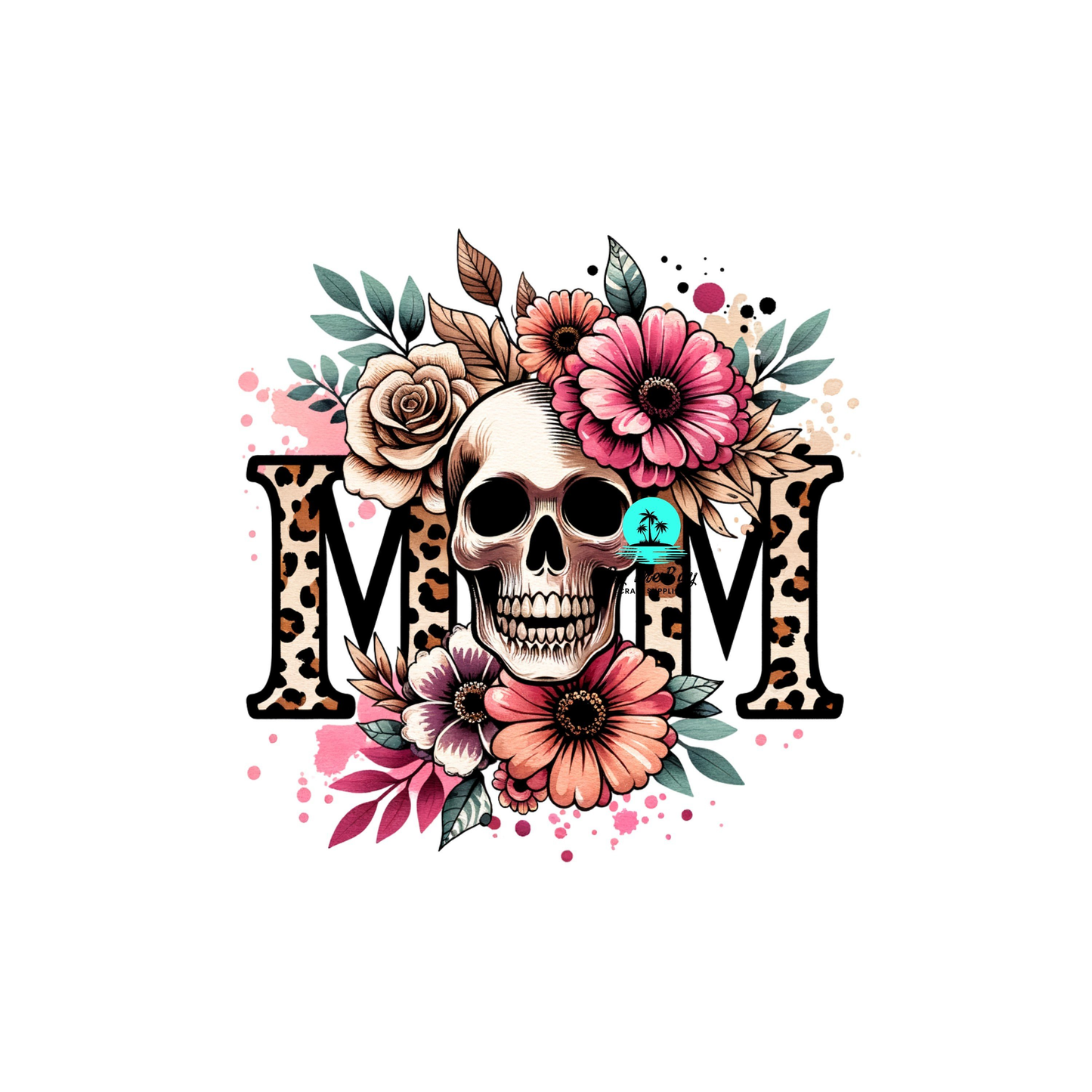 Flower Skull Decal