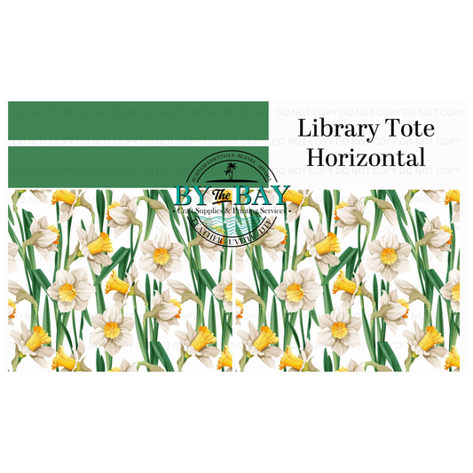 Daffodils Horizontal Library Tote