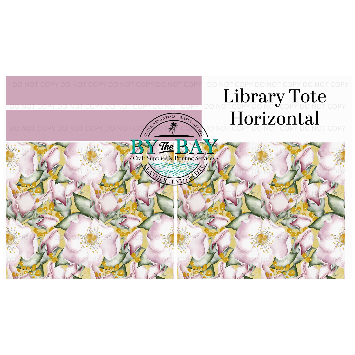 Floral Horizontal Library Tote