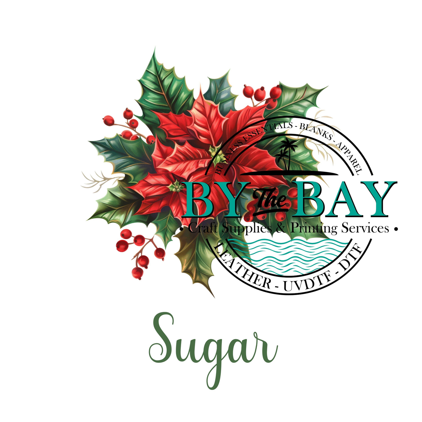 Christmas Flower Tea/Coffee/Sugar uv decal