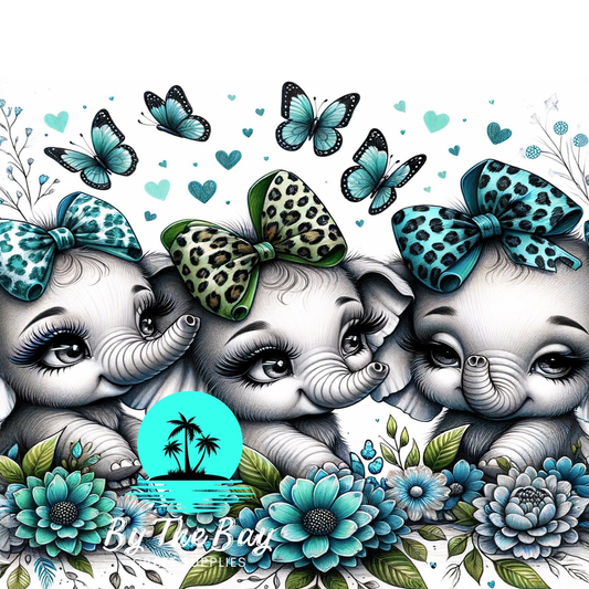 Cute elephants  with bows SUB PRINTS