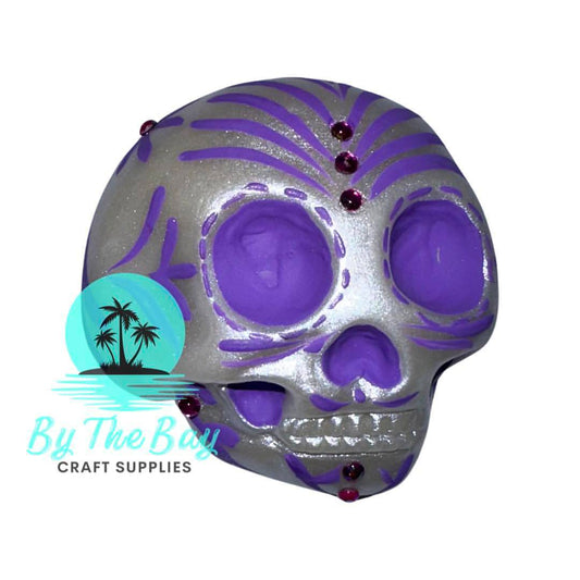 Silver sugar skull Purple