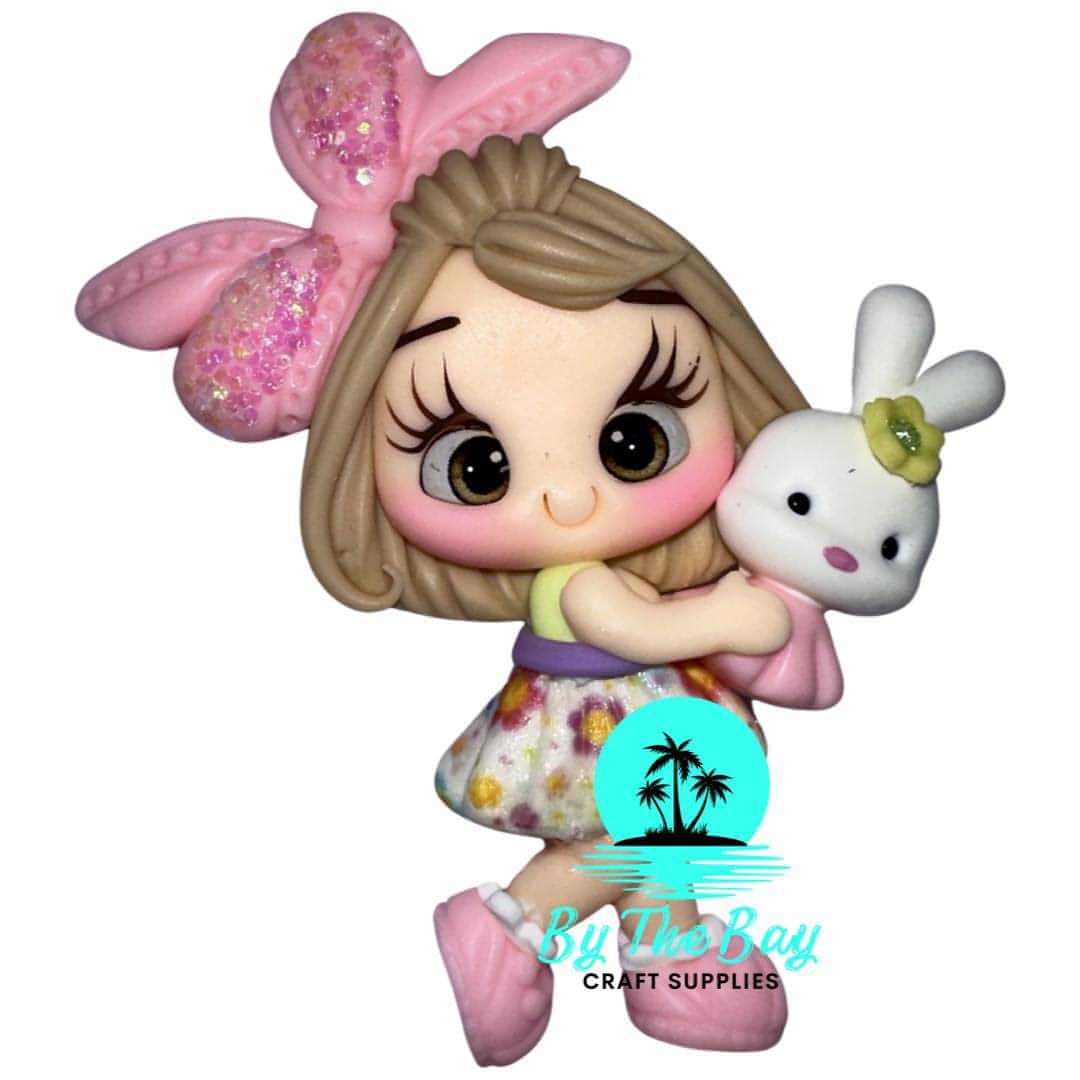 Dark blonde hair Easter girl