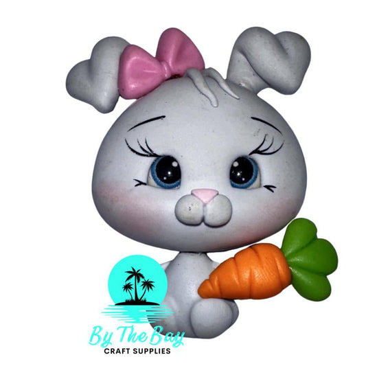 Grey bunny with carrot