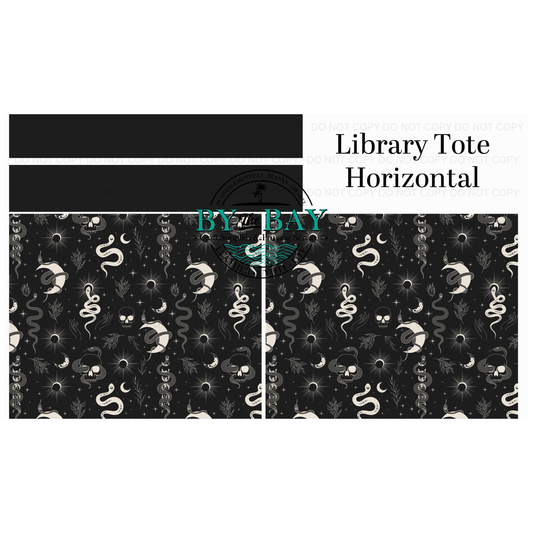 Witchy Horizontal Library Tote