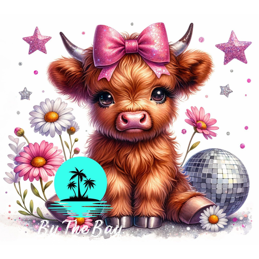 Highland Cow disco ball SUB PRINT