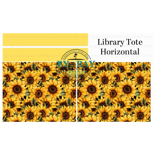 Sunflower Horizontal Library Tote