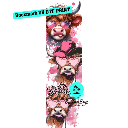 Sunglasses Highland cow Bookmark Decal