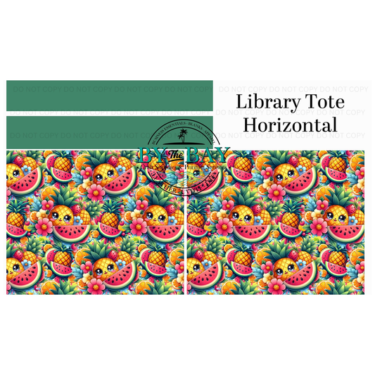 Summer Fruits Horizontal Library Tote