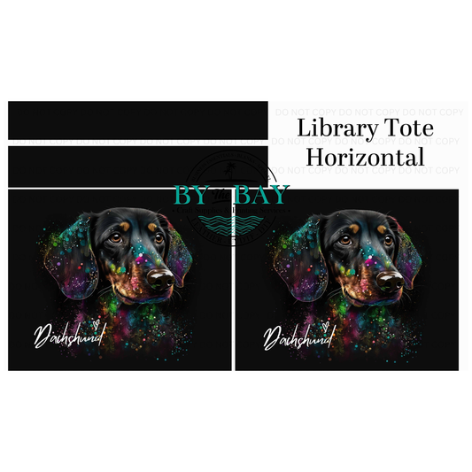 Dachshund Horizontal Library Tote