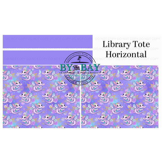 Purple Dragon Horizontal Library Tote