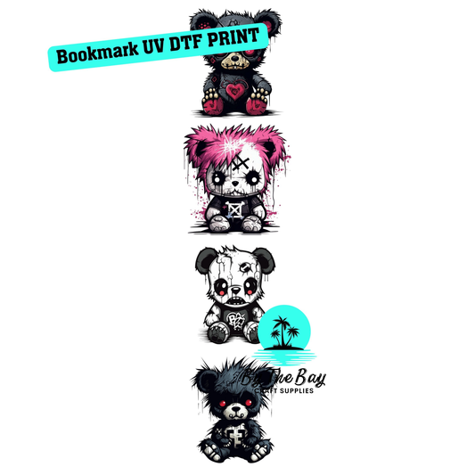 Goth Teddies Bookmark Decal