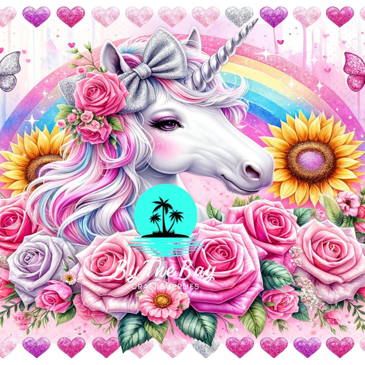 Unicorn  rainbow & heart border SUB PRINT