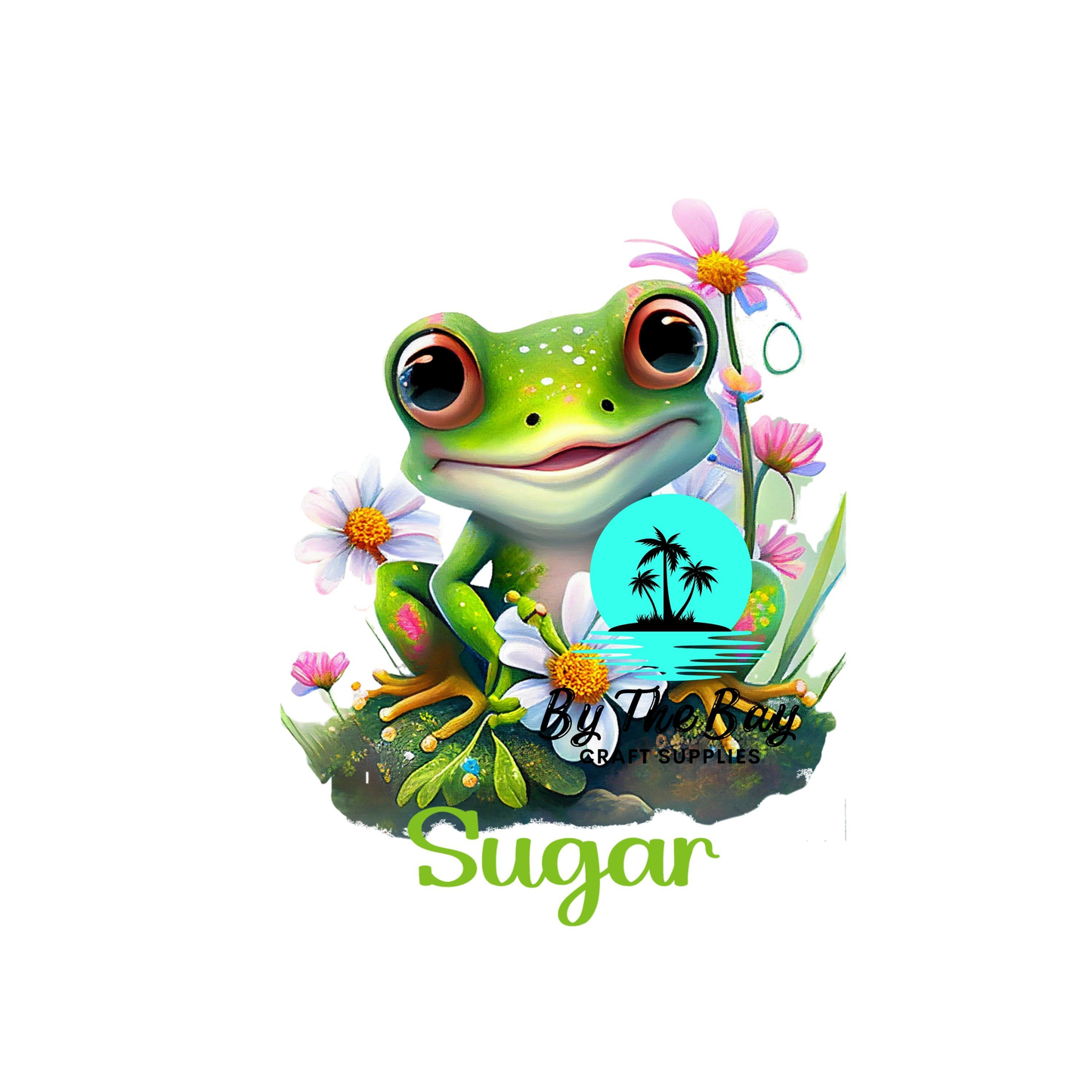 Frog & Daisy Tea/Coffee/Sugar uv decal