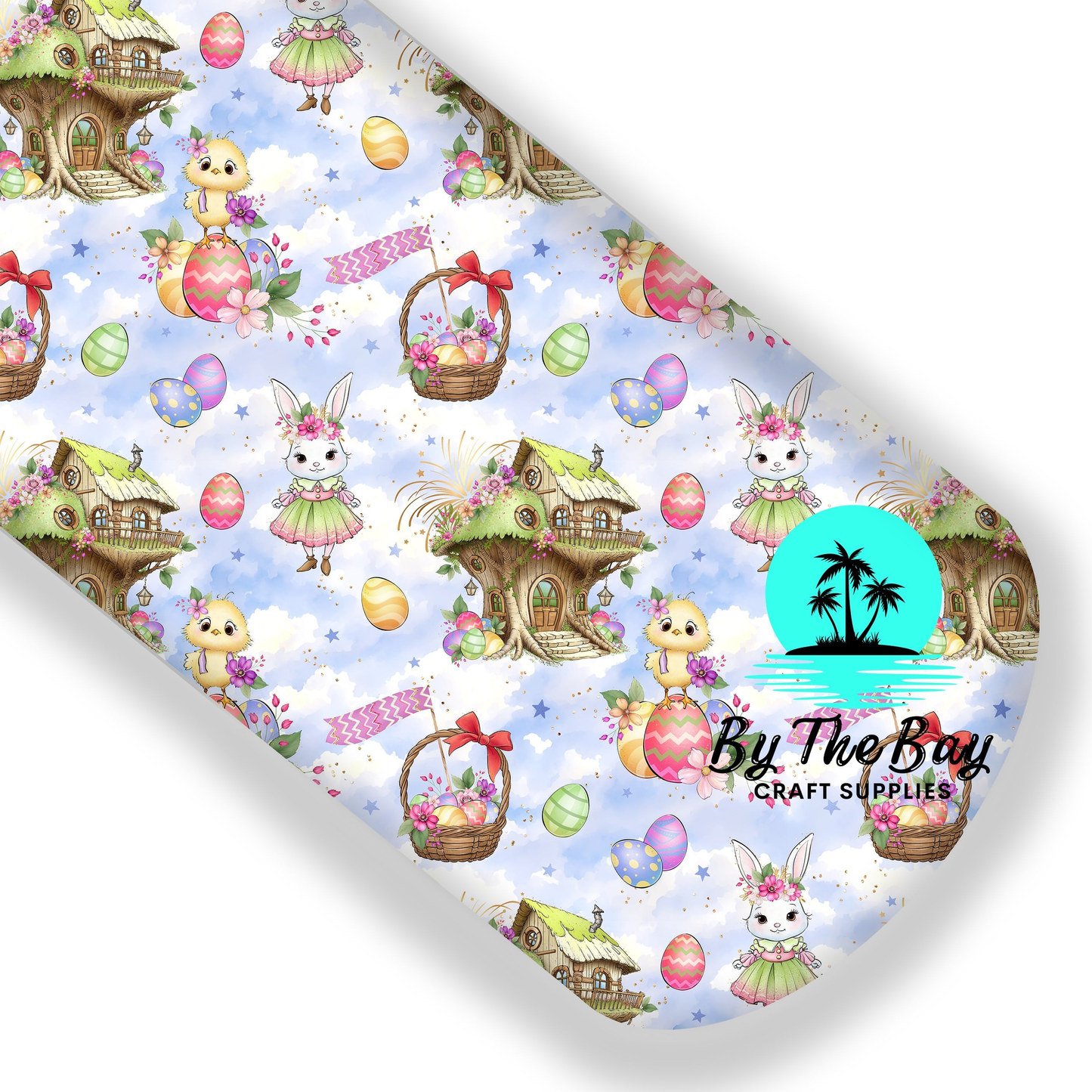 Whimsy easter sky Faux Leatherette