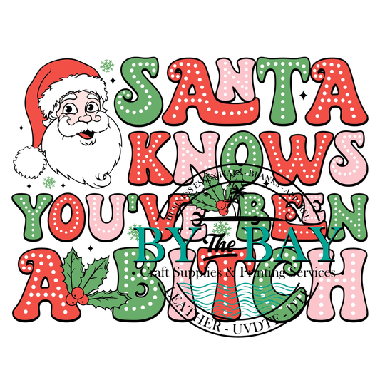 Santa knows you've been a Bitch UVDTF Decal