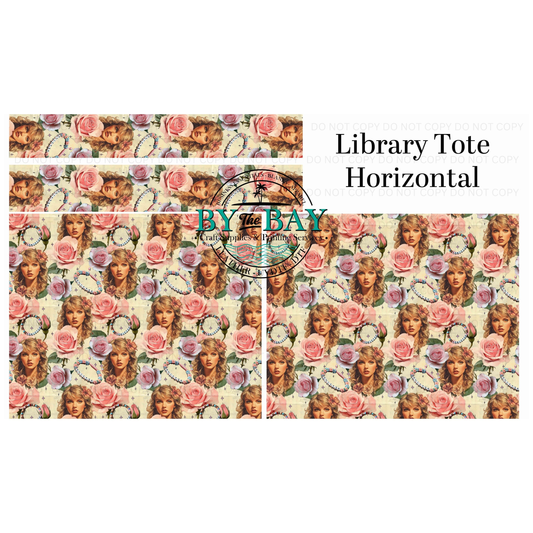 TS Roses Horizontal Library Tote