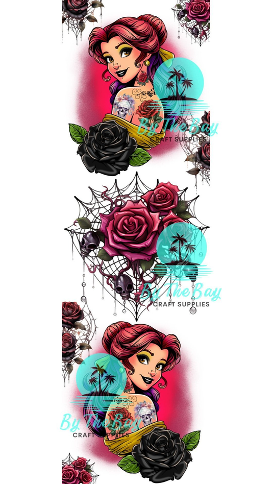 Tattooed Rose Princess bookmark decal