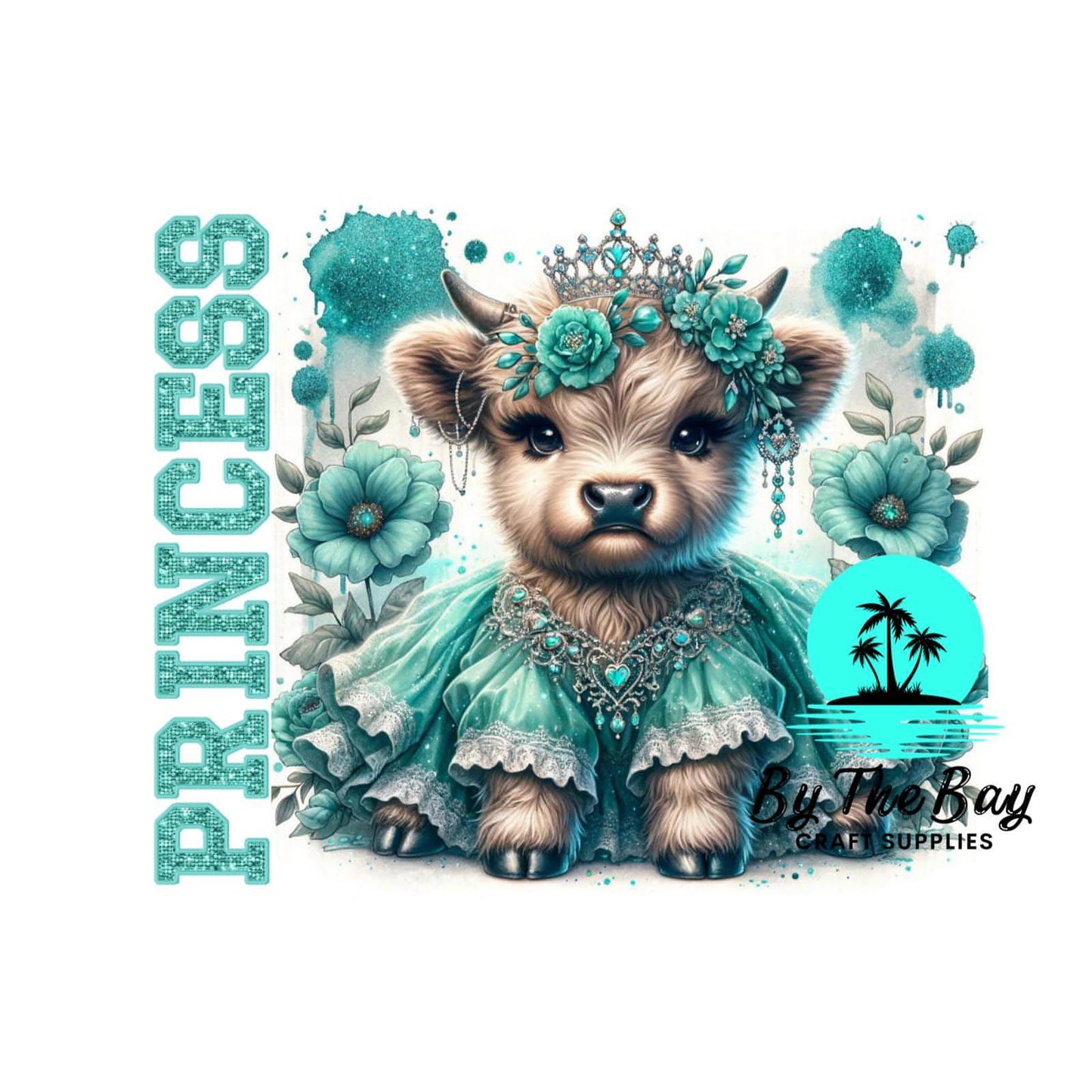 Teal Princess Highland cow