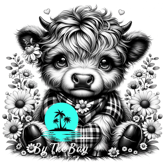 Black & White Highland Cow  SUB PRINT