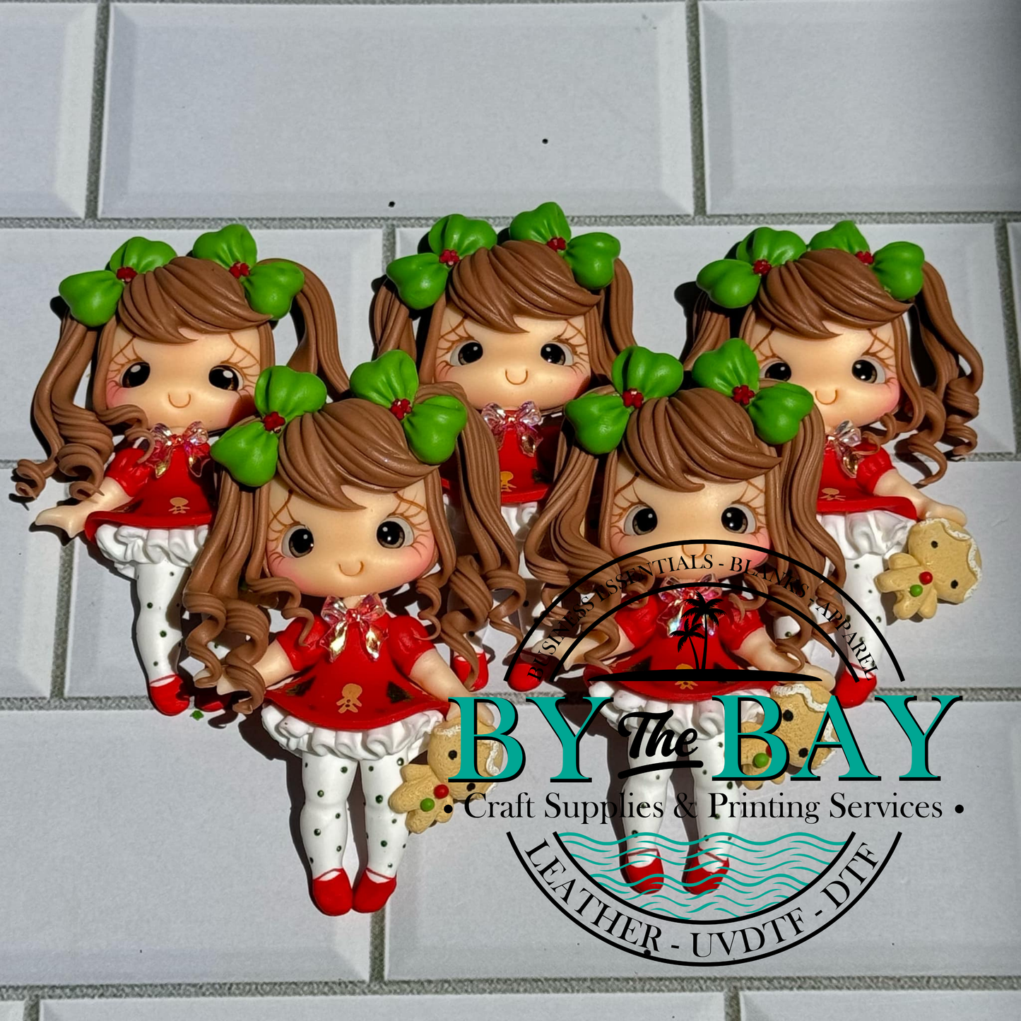 Gingerbread Girl Green Bow