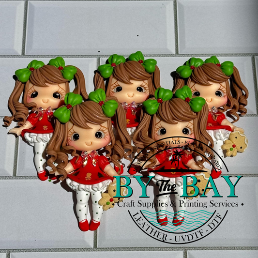 Gingerbread Girl Green Bow