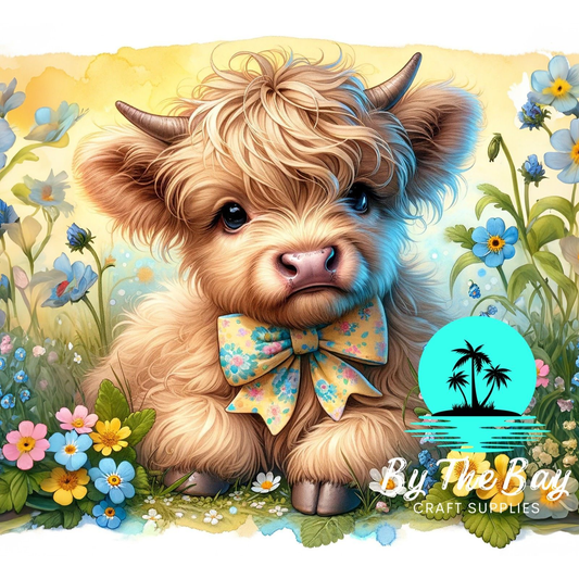 Flower bow tie Highland Cow SUB PRINT