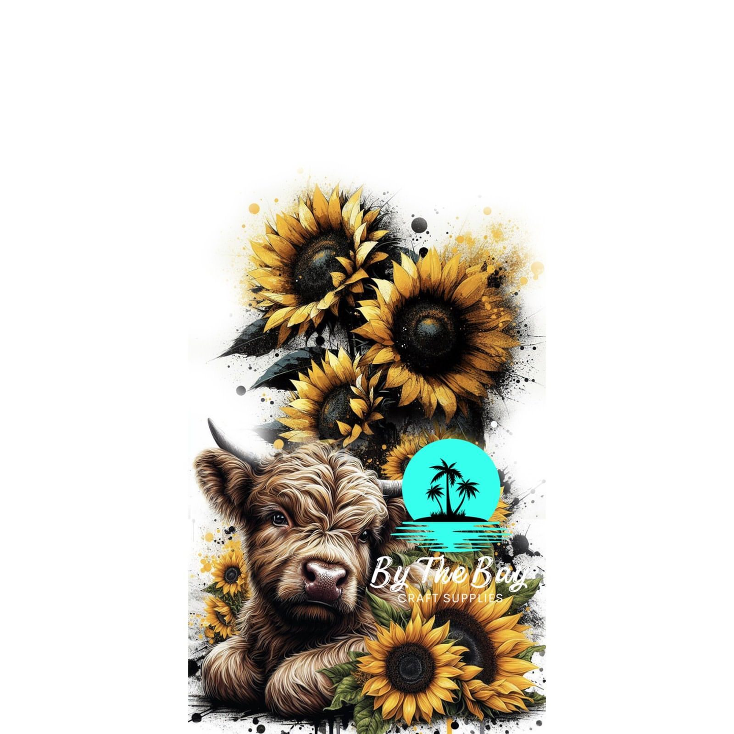 Highland Cow & sunflowers Gym Towel