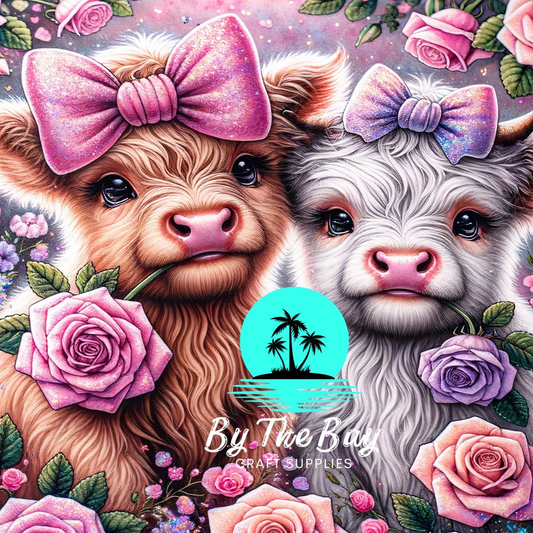 Pink & purple duo Highland Cow SUB PRINT