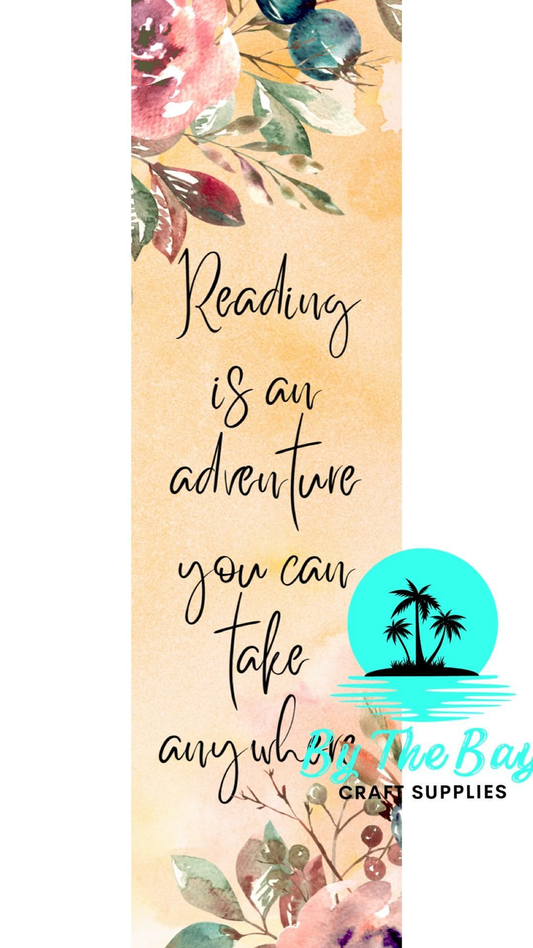 Reading is an adventure bookmark decal