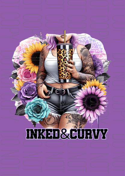 Purple Inked & Curvy (Various sizes)