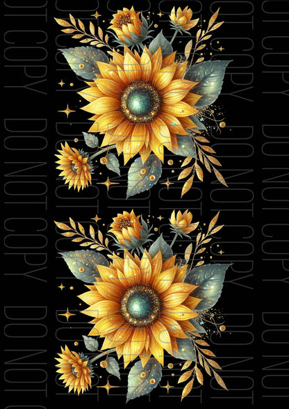 Glitter Sunflower Black (Various sizes)