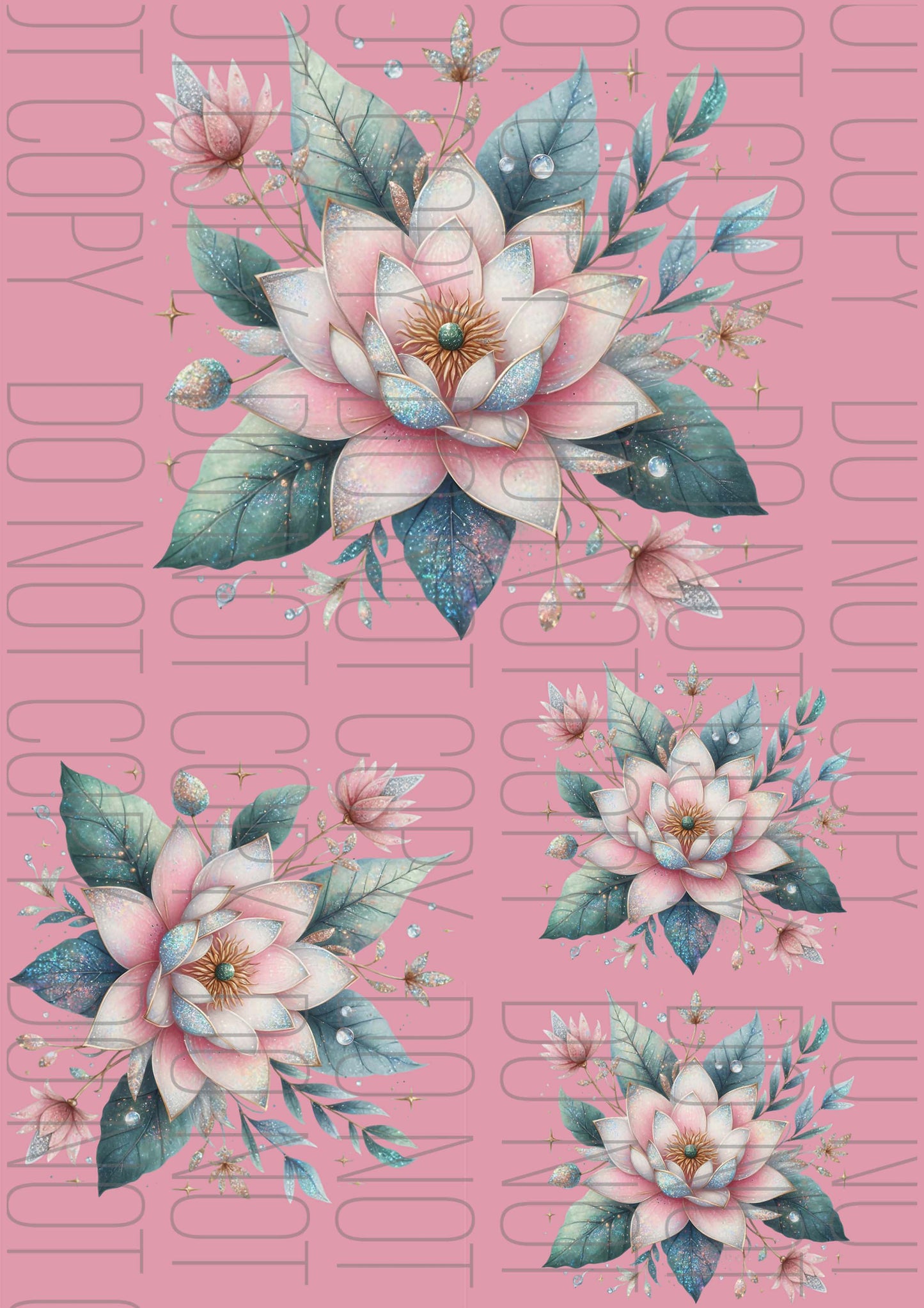 Glitter Lotus (Various sizes)