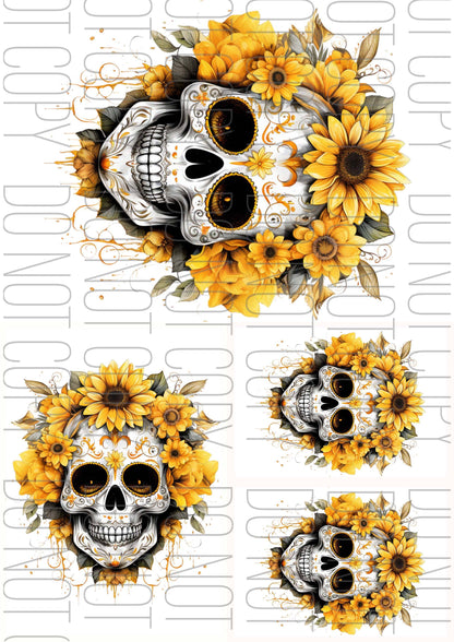 Sunflower Skull (Various sizes)