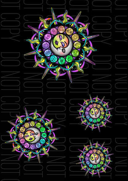 Sun Moon Stars (Various sizes)