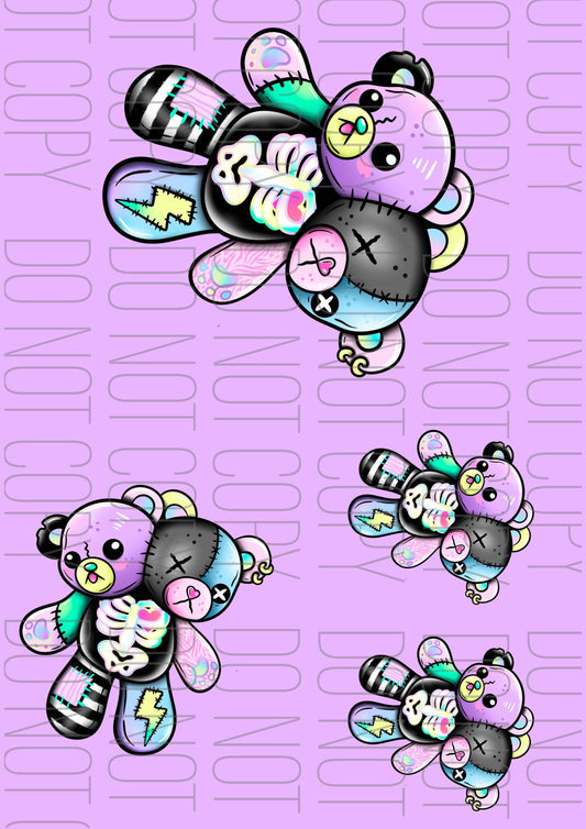 Goth Bear Lilac (Various sizes)